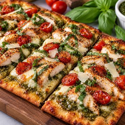 Pesto Chicken Flatbread 