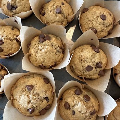 1/2 Dozen Banana Bread Chocolate Chip Muffins