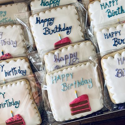 Birthday Cake Sugar Cookies 1 Dozen Cookies