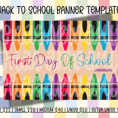 Crayon Box Back To School Painted Banner