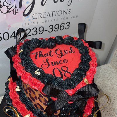 2 Tiered  Heart Cake 6” And 9”2 Layer Cake With Edible Images