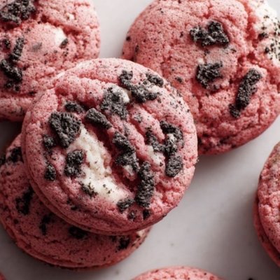Strawberry Cookies and Cream Cookies