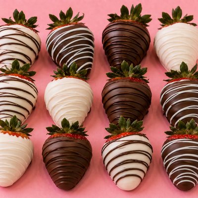 Dipped And Drizzled Strawberries