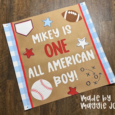 All American Boy Birthday Banner