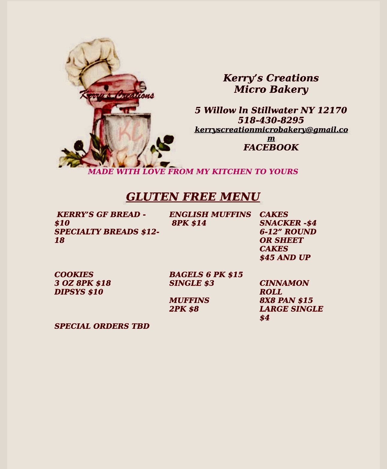 Gluten Free Options