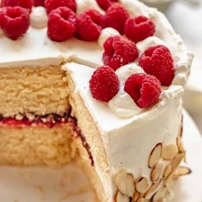 Sweet Almond Raspberry Cake