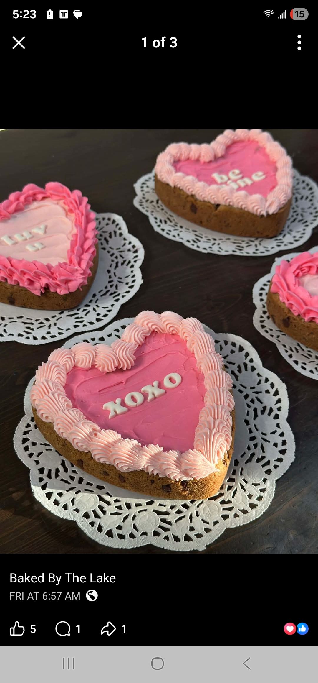 Chocolate Chip Heart Cookie Cake