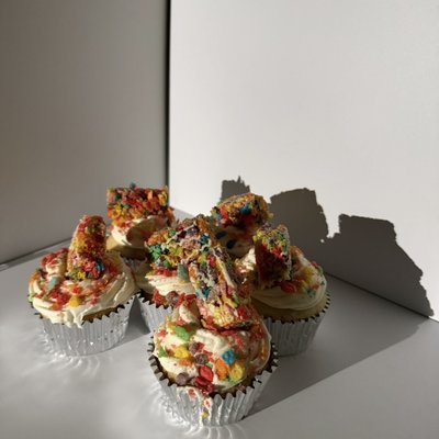 Fruity Pebble Cupcakes Half Dozen 