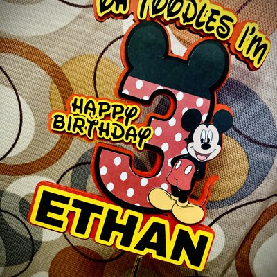 Mickey Mouse cake Topper With 1dz cupcake Toppers