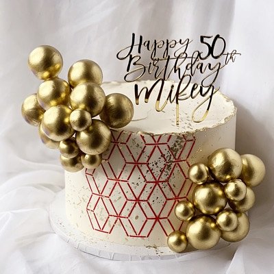 Custom Acrylic Cake Topper (Specify Message In Notes)
