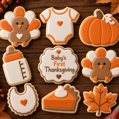 Baby First Thanksgiving Set Cookies
