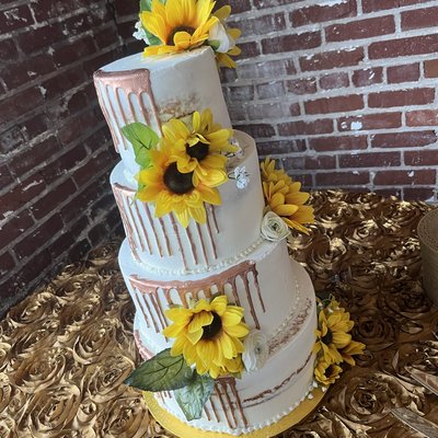 4 Tier Naked Cake Rustic 