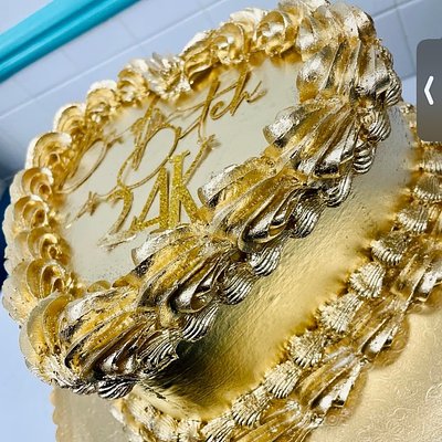 Metallic Heart Cake