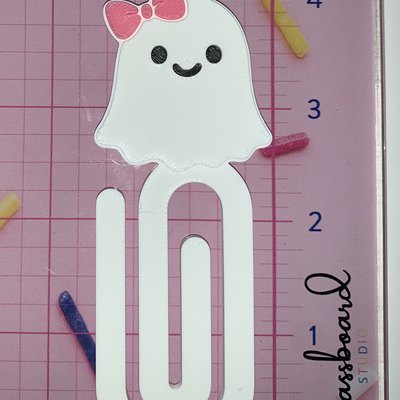Ghost With Pink Bow - Jumbo Paperclip 