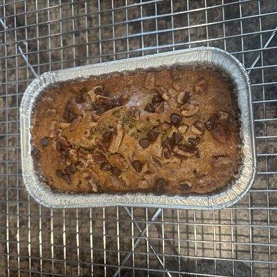 Candied Pecan Sourdough Banana Bread Mini Loaf