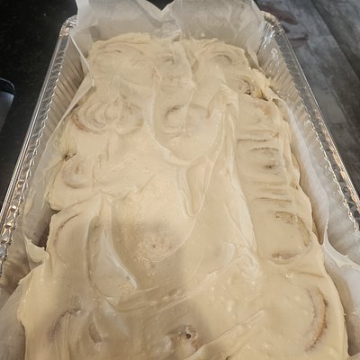 Cinnamon Rolls with Cream Cheese Frosting.