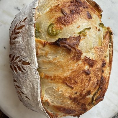 Jalapeño Cheddar Sourdough Loaf or Boule
