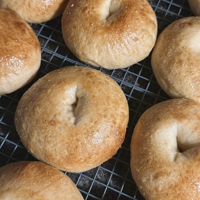 Sourdough Plain Bagels 4pk