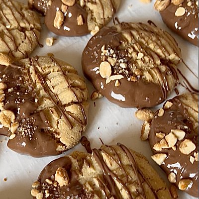 Wickedly Dipped Peanut Butter Cookies
