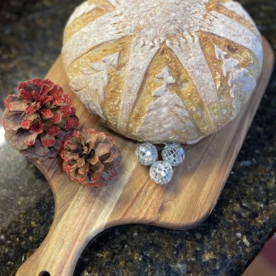 Christmas Sourdough Bread And Cutting Board Gift Set 