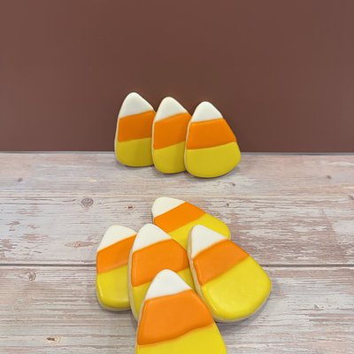 Custom Design Candy Corn Royal Icing Sugar Cookie