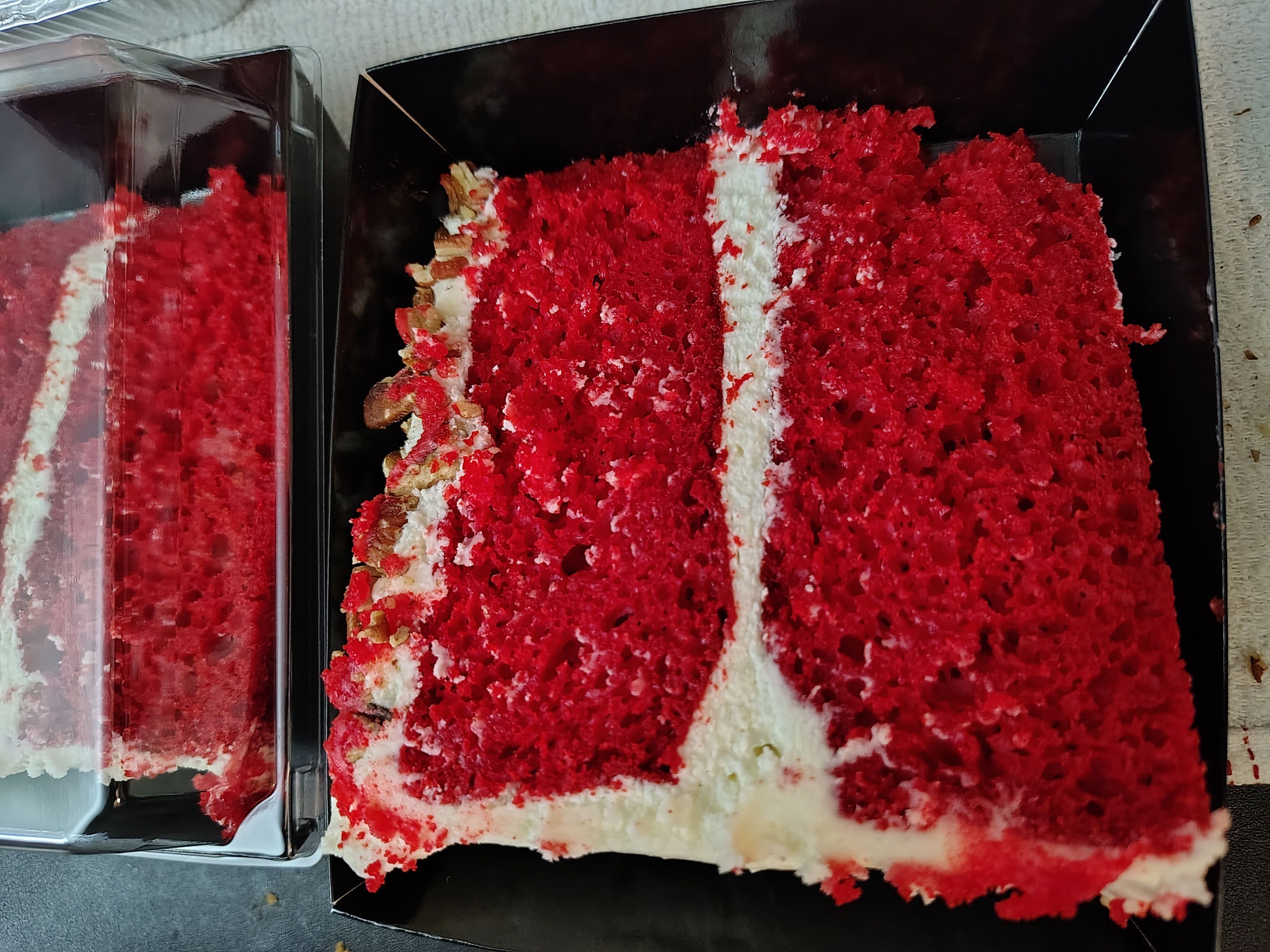 Red Velvet Cake w/Cream Cheese Buttercream & Roasted Chopped Pecans 