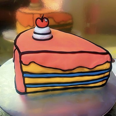 Cartoon Cake Slice Shape (Serves 10/15)