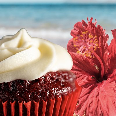 Red Velvet Hibiscus Cupcakes