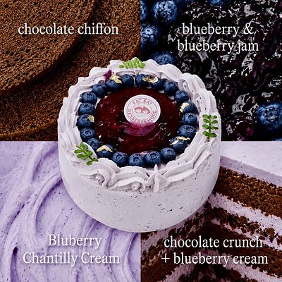 🔵Blueberry Chocolate Chiffon Cake
