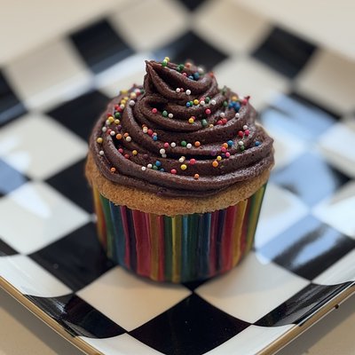 Vanilla Cake-Chocolate Buttercream Icing 