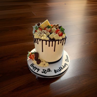Vanilla Cake w/ Chocolate Drip