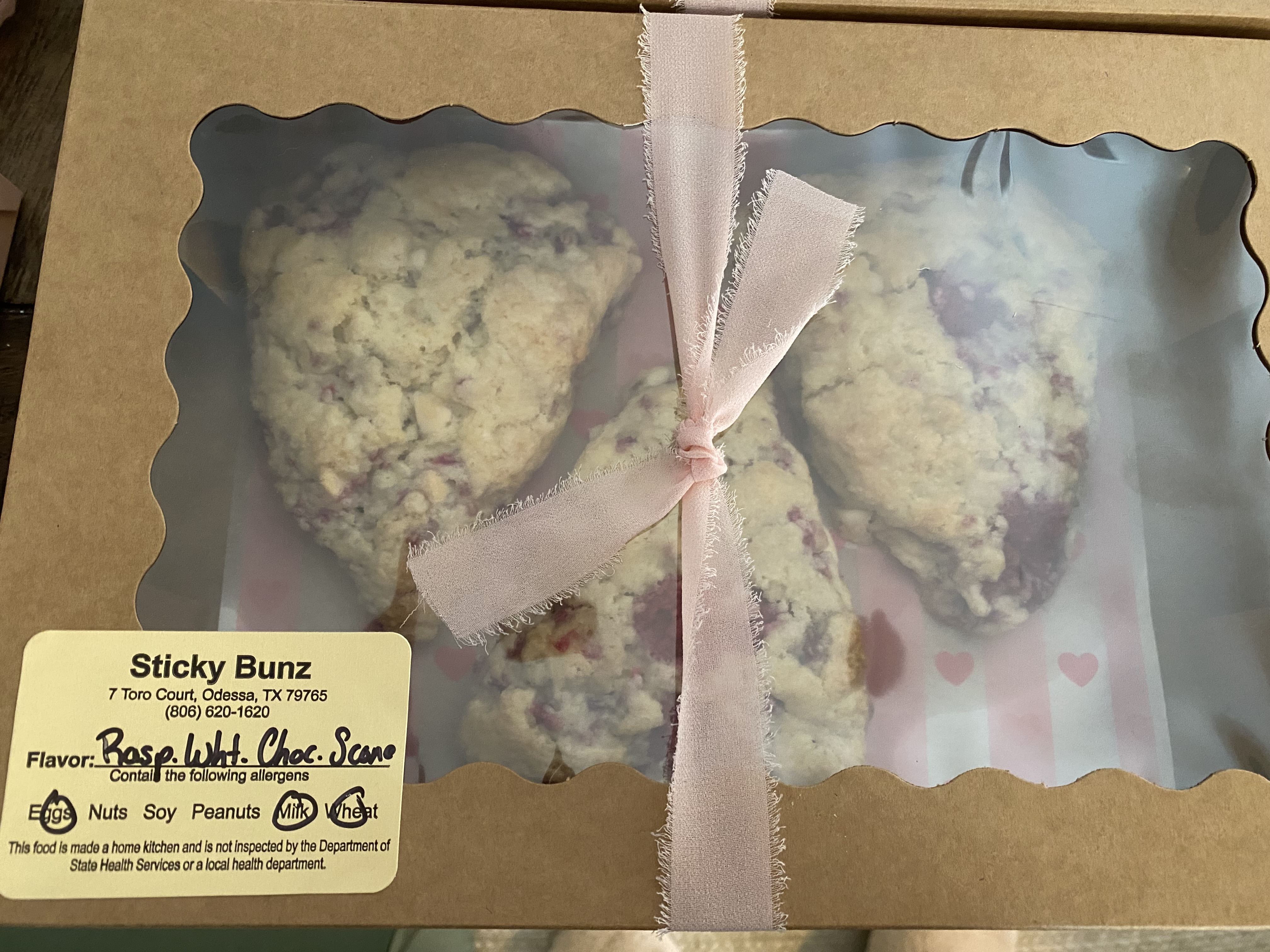 Raspberry White Chocolate Scone
