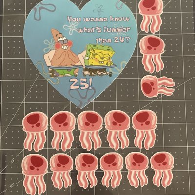 SpongeBob Meme Heart Cake images (cake not Included)