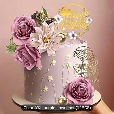 Purple Flower Topper Set