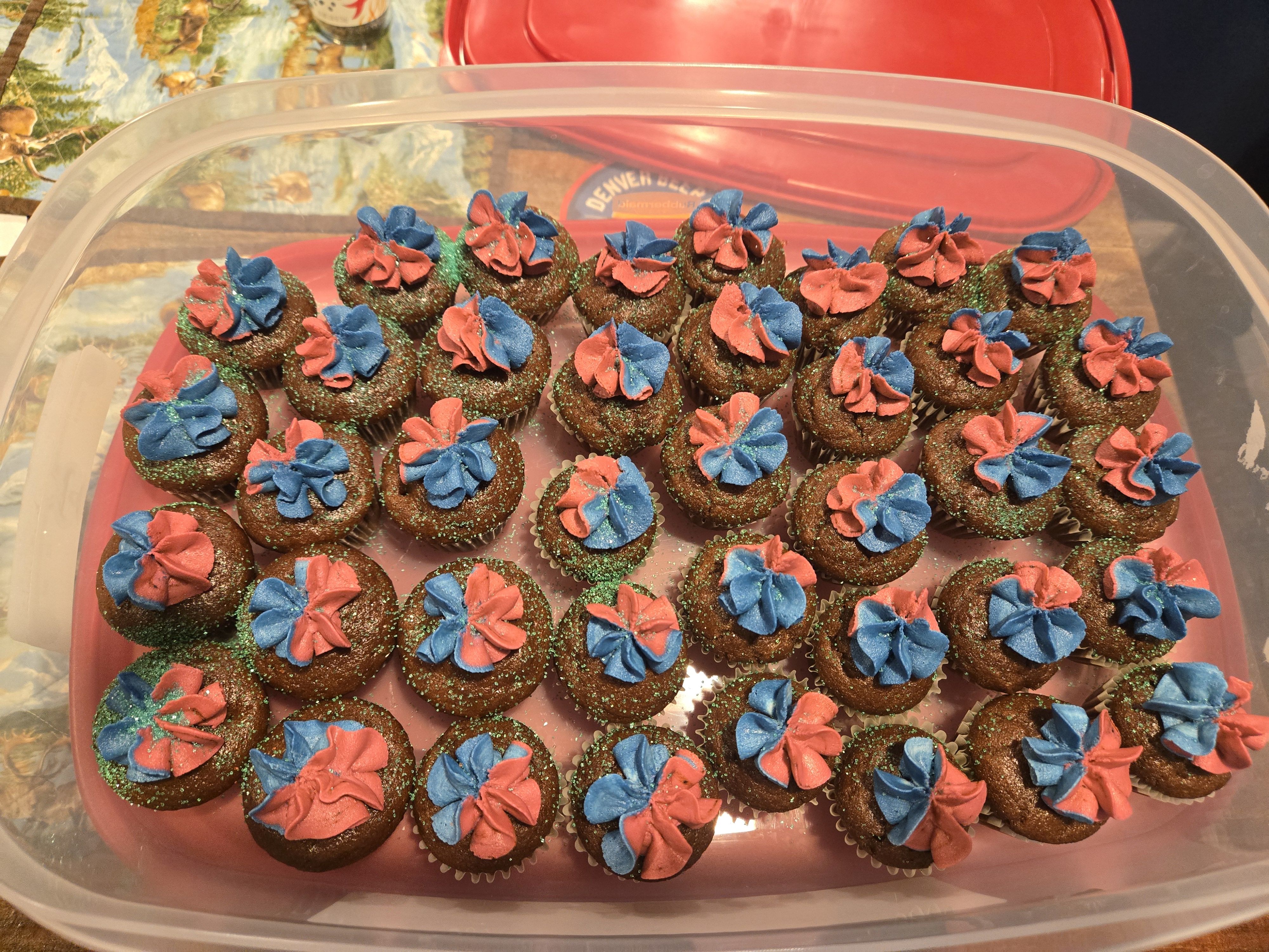 Mini Chocolate Cupcakes, Cream Cheese Frosting