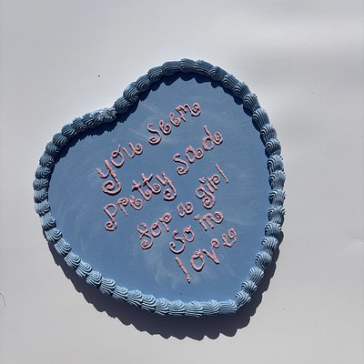 Olivia Rodrigo Inspired Cake Art (10x10 Heart Canvas)