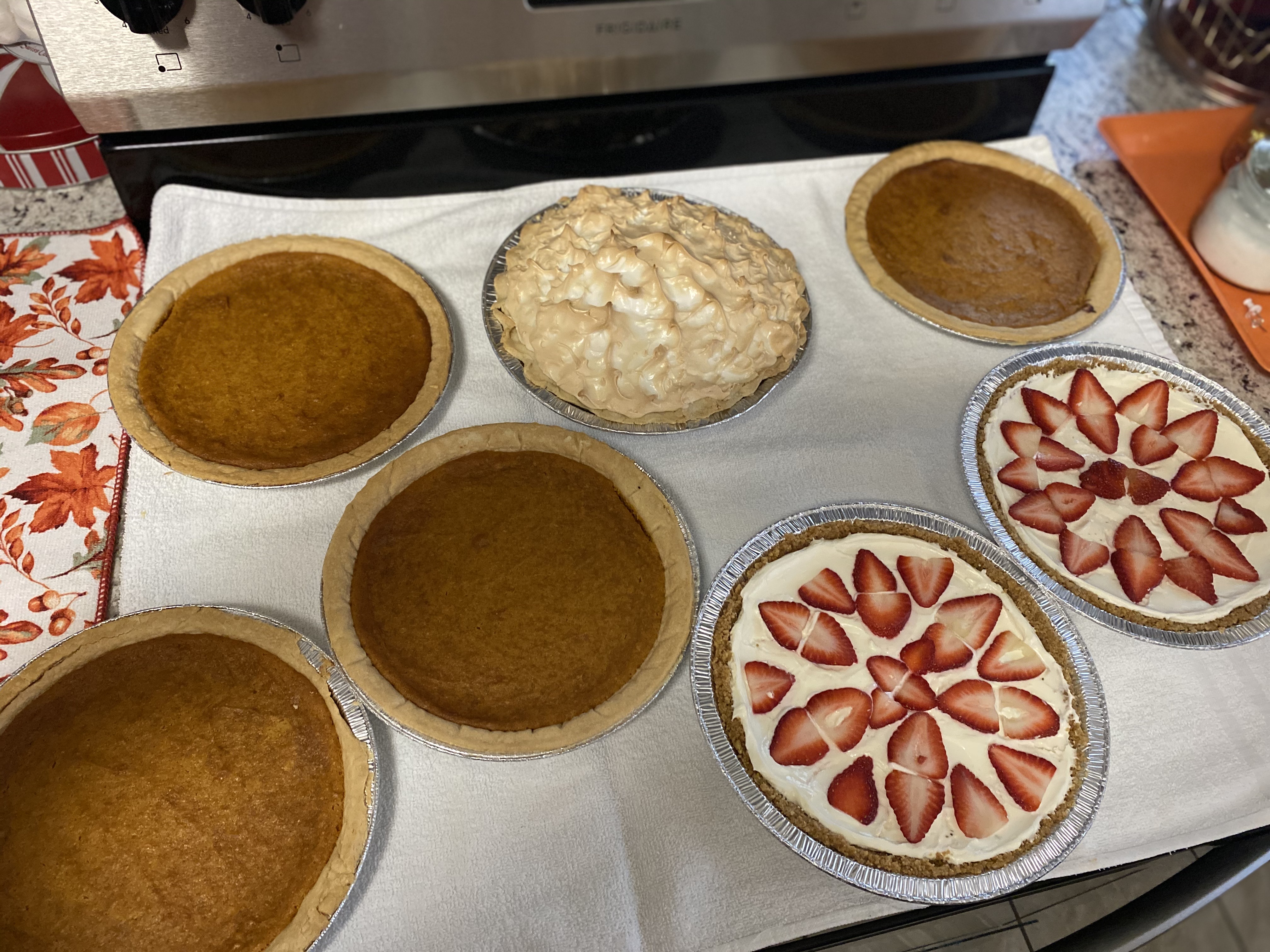 Holiday Pies (Sweet Potato, Pumpkin Pie, Lemon Meringue Pie) Etc 
