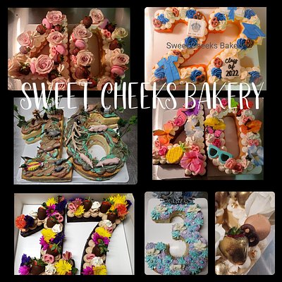 Single Layer Number Or Letter Cake Or Cookie Cake With 3 Toppings
