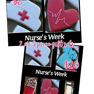 Nurse’s Week 2 Pc Decorated Sugar Cookie Gift Set