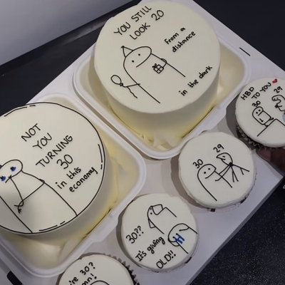 (2) 4” Bento Cakes + Cupcakes