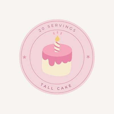 20 Servings Cakes *Tall