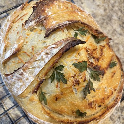 Garlic Rosemary Sourdough Loaf