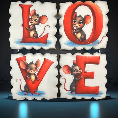 LOVE Mice Set Of 4