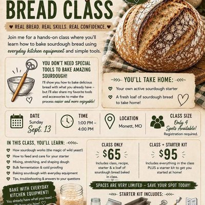 Sourdough 101 Class Sept. 13