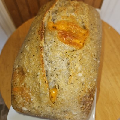 Italian Herb and Cheddar Sourdough Bread
