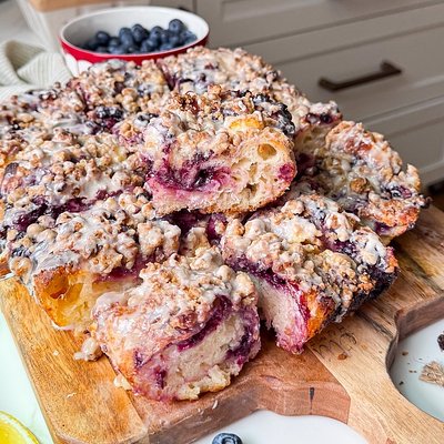 Wild Blueberry Cheesecake Danish Focaccia