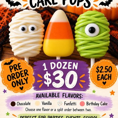 Halloween Cake Pops Dozen
