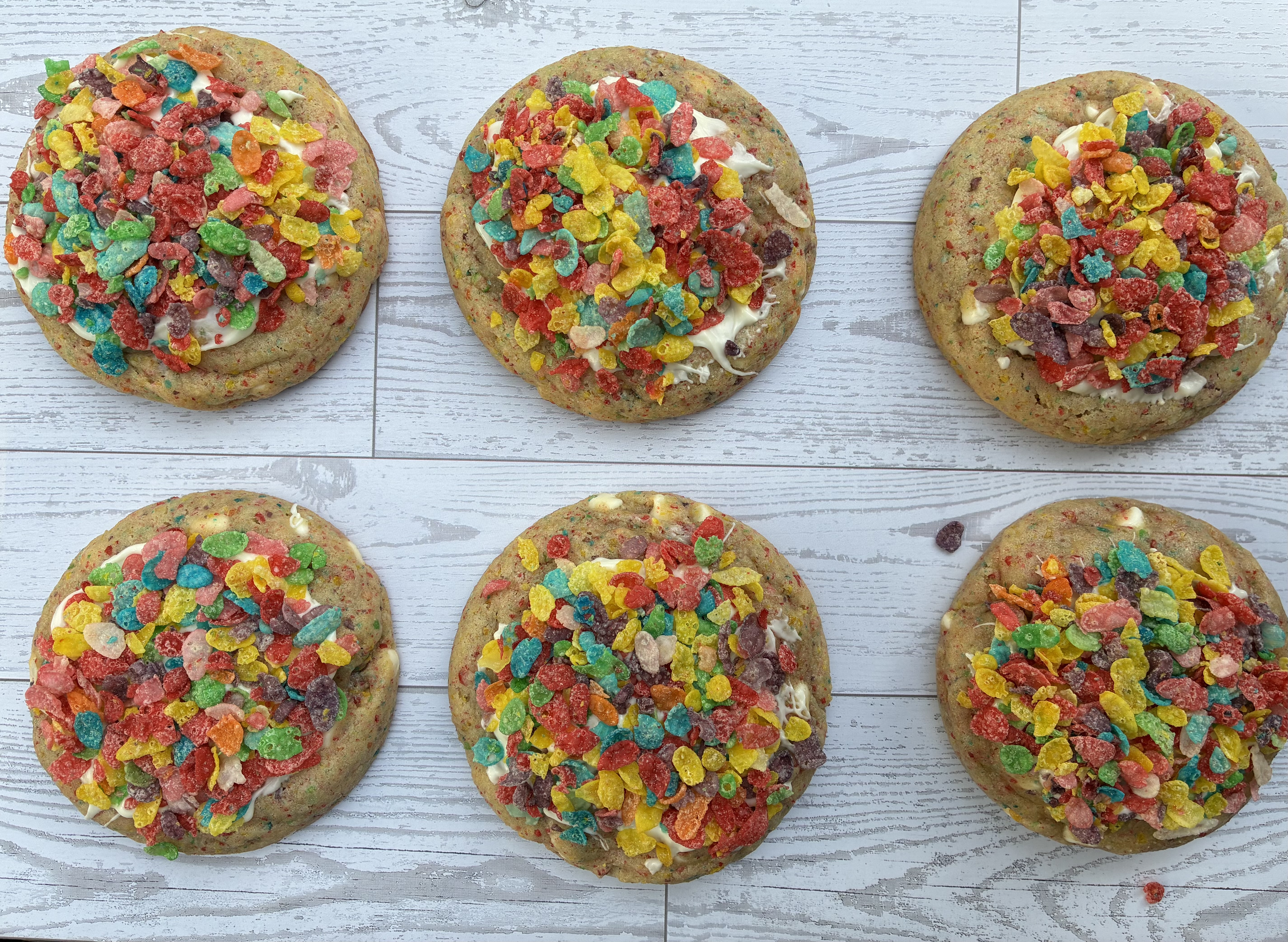 Cheese Cake Stuffed Fruity Pebbles Cookie