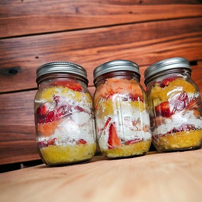 16oz. Strawberry Shortcake Jars (2)