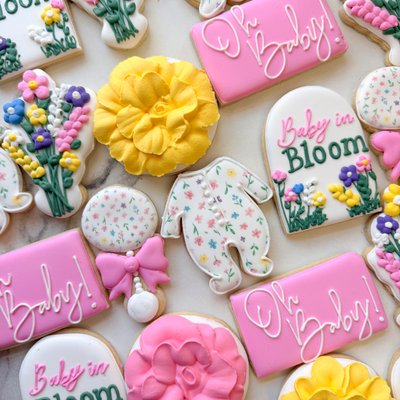 Baby in Bloom Baby Shower Cookies